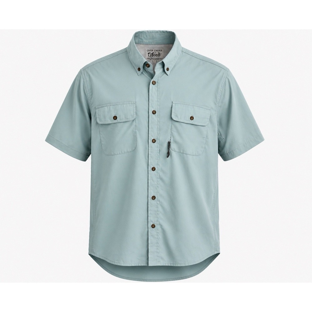 Over Under 3 Season Ultralight Shirt Mens L Short Sleeve Fishing Hiking  0421